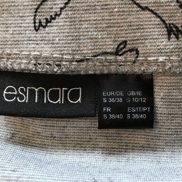 ESMARA skirt with birds. Grey. Size small. - Picture 6 of 6